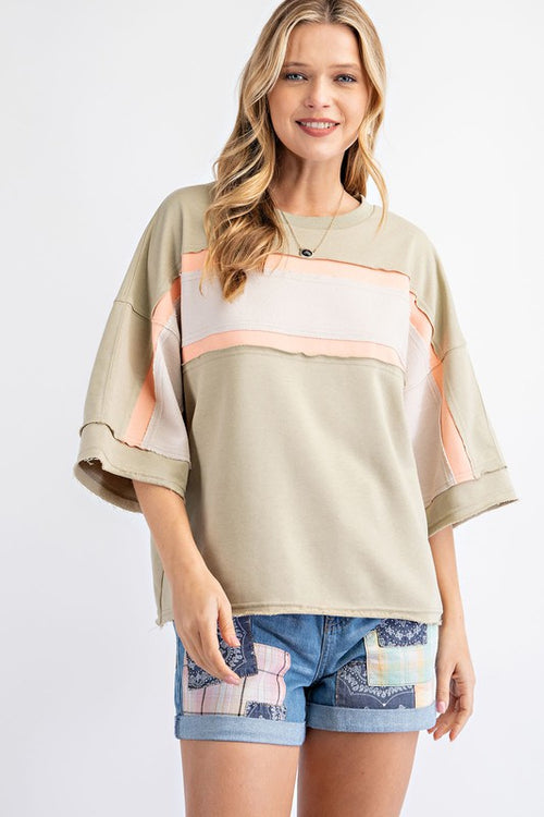 Faded Sage Strip Top