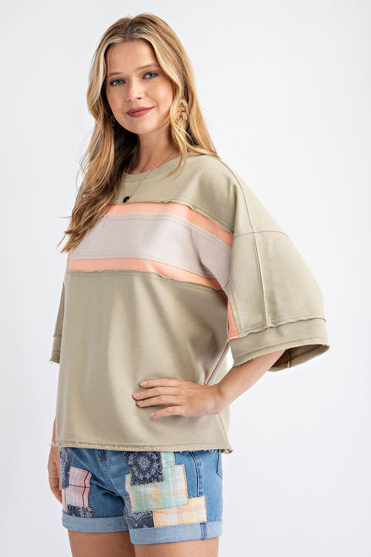 Faded Sage Strip Top