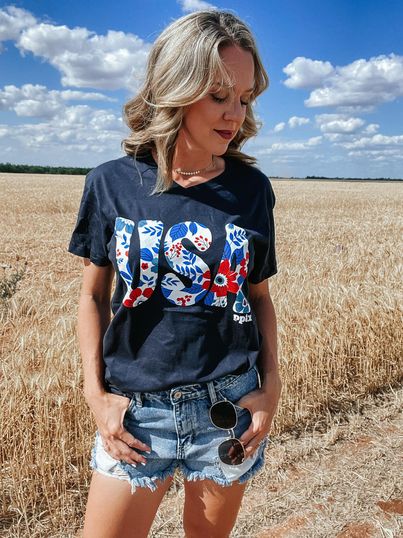 USA Floral t-Shirt