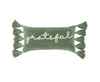 Mudpie Grateful Green Velvet Pillow