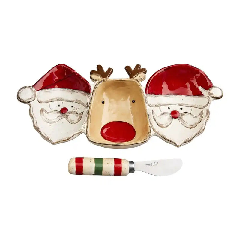 Mudpie Santa & Reindeer Triple Dip Set