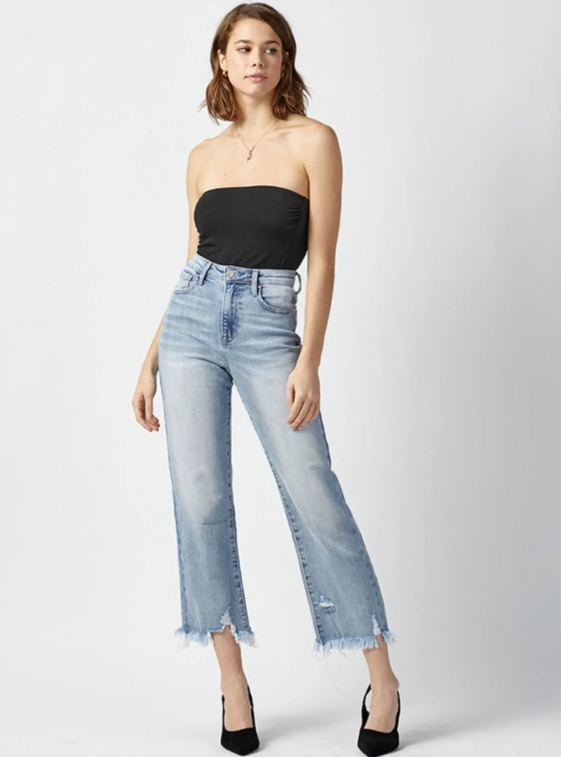 Brianna High Waisted Crop Straight Jeans