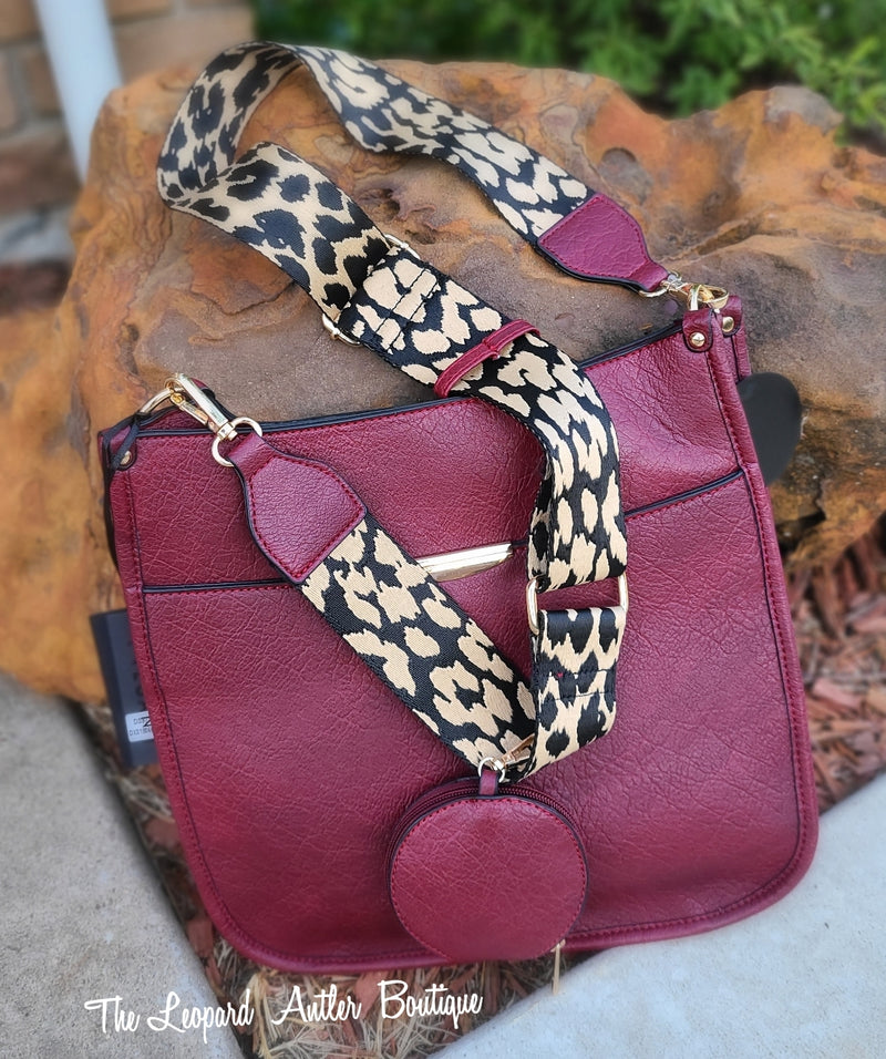 Maroon Leopard Crossbody purse