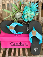 Corky's Ahoy BLUE Flip Flops