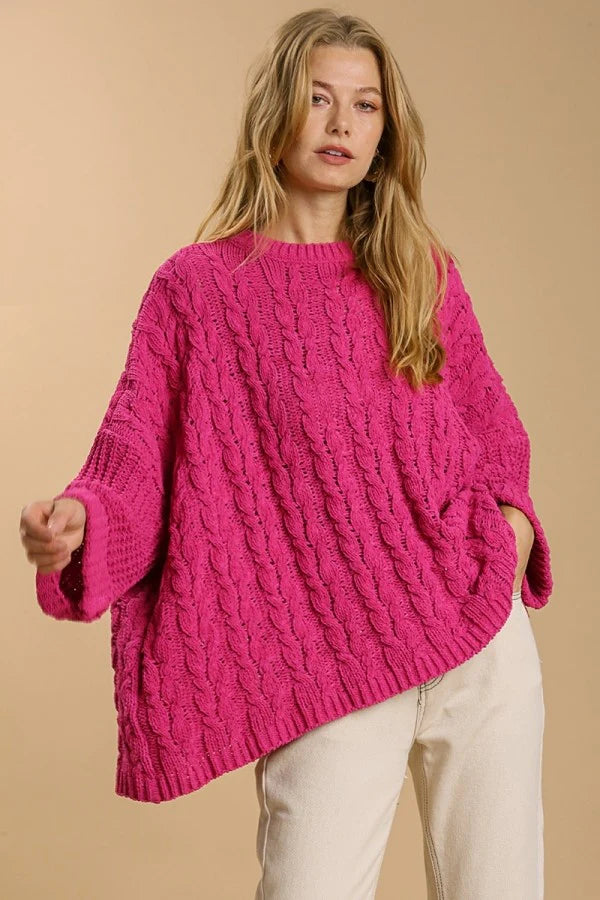 Chenille sales sweater pink